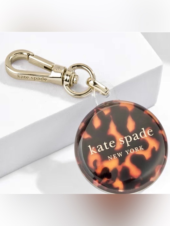 kate spade Accessories - kate spade Tortoiseshell Round Key & Card Holder with Gold Hardware